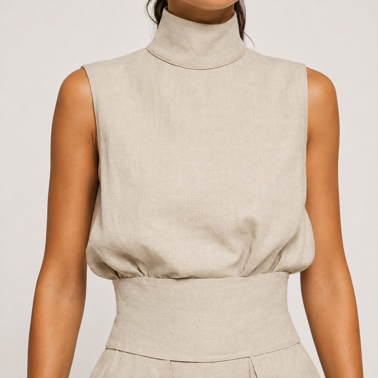 Pleated Wide-Leg Set