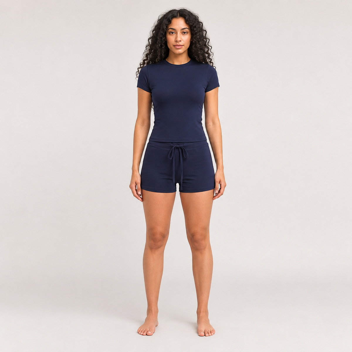 Drawstring Shorts Set
