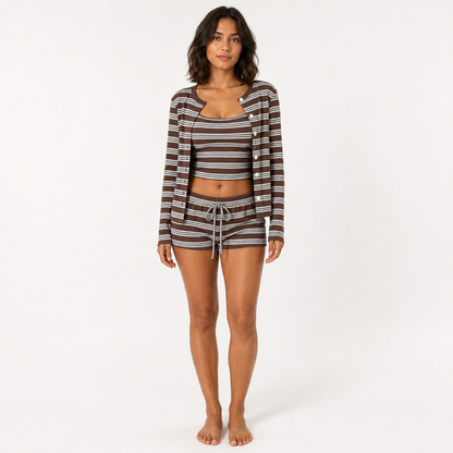 Striped Cardigan Set