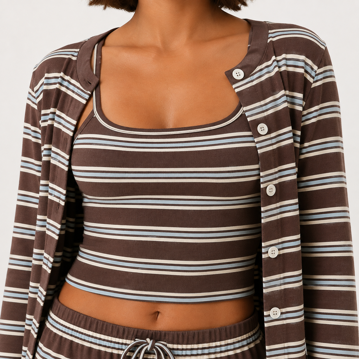 Striped Cardigan Set
