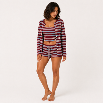 Striped Cardigan Set