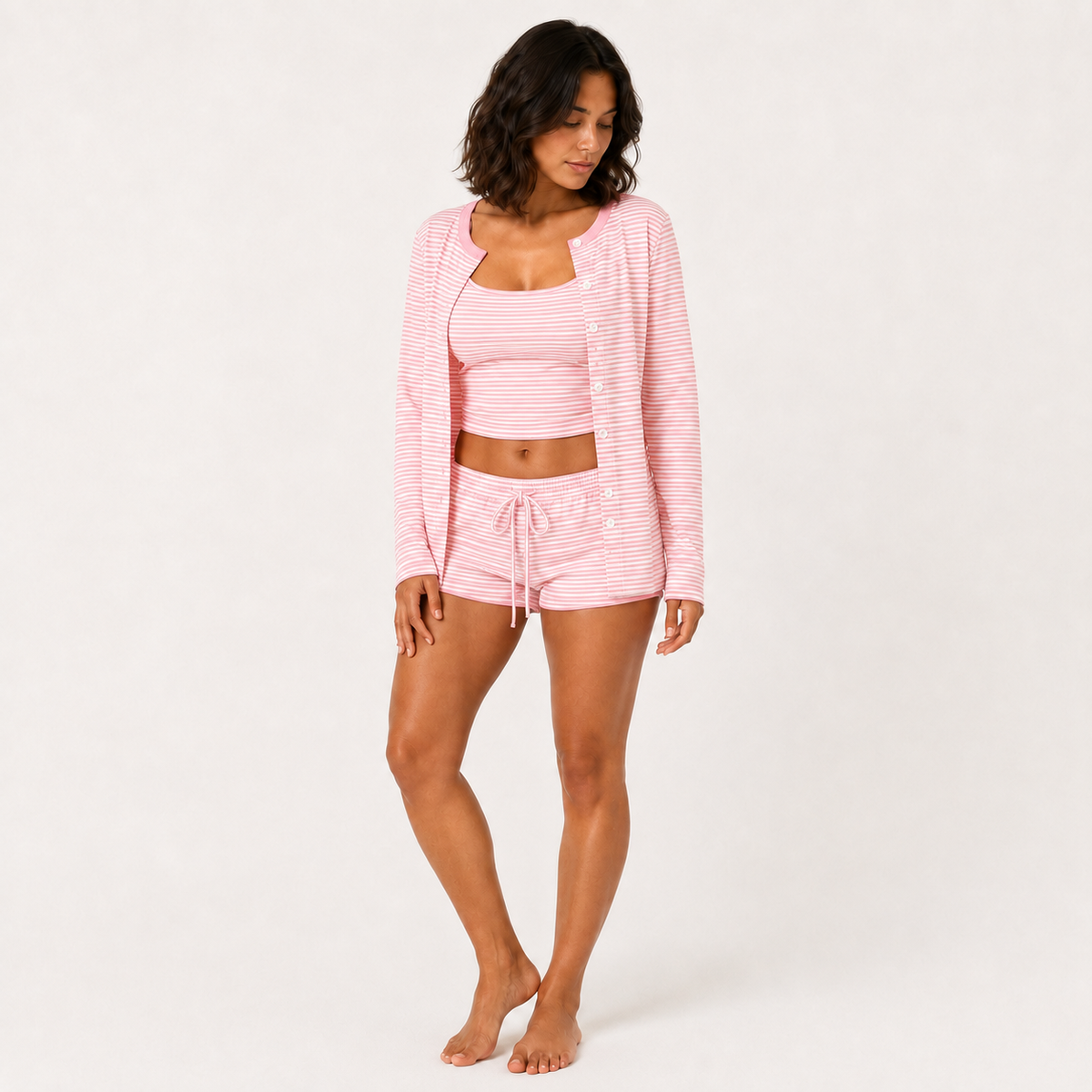 Striped Cardigan Set