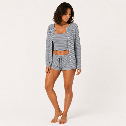 Striped Cardigan Set