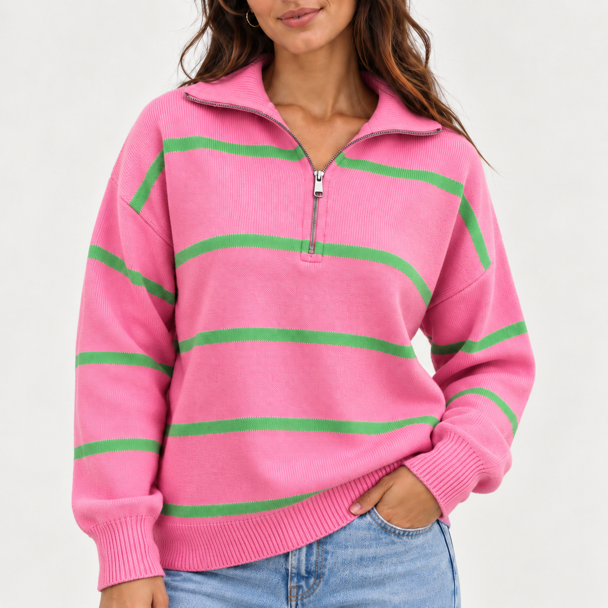 Acantive Striped Quarter-Zip