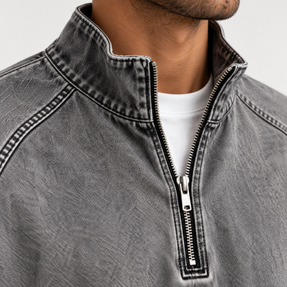 Acantive Vintage Half-Zip Denim Pullover