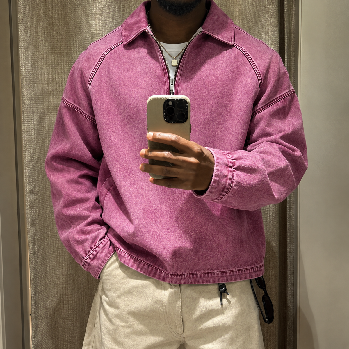Acantive Vintage Half-Zip Denim Pullover