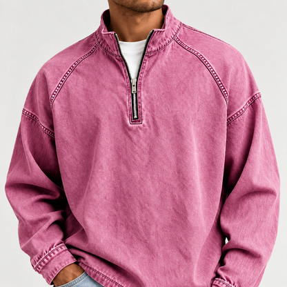 Acantive Vintage Half-Zip Denim Pullover