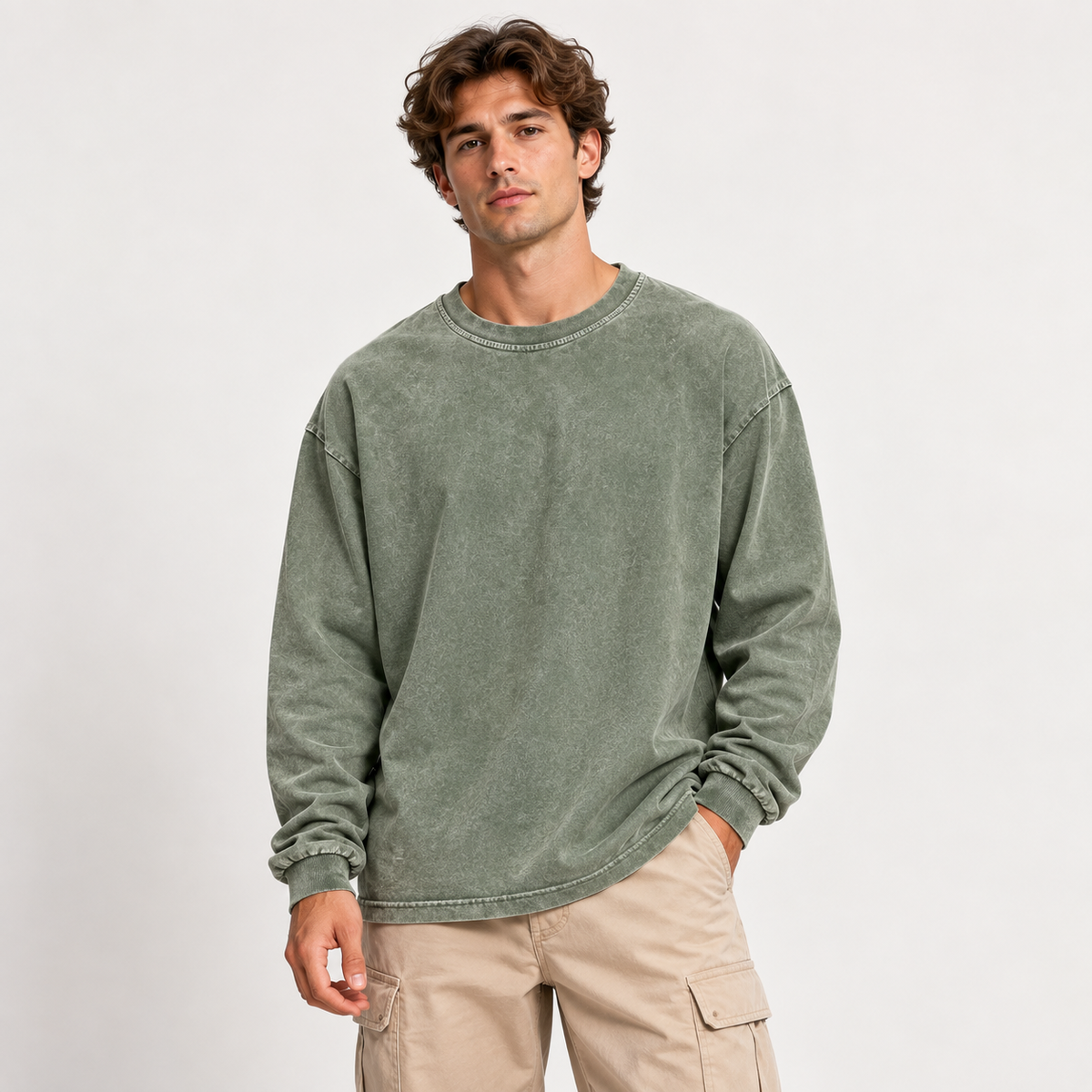 Acantive Vintage Washed Long Sleeve Tee