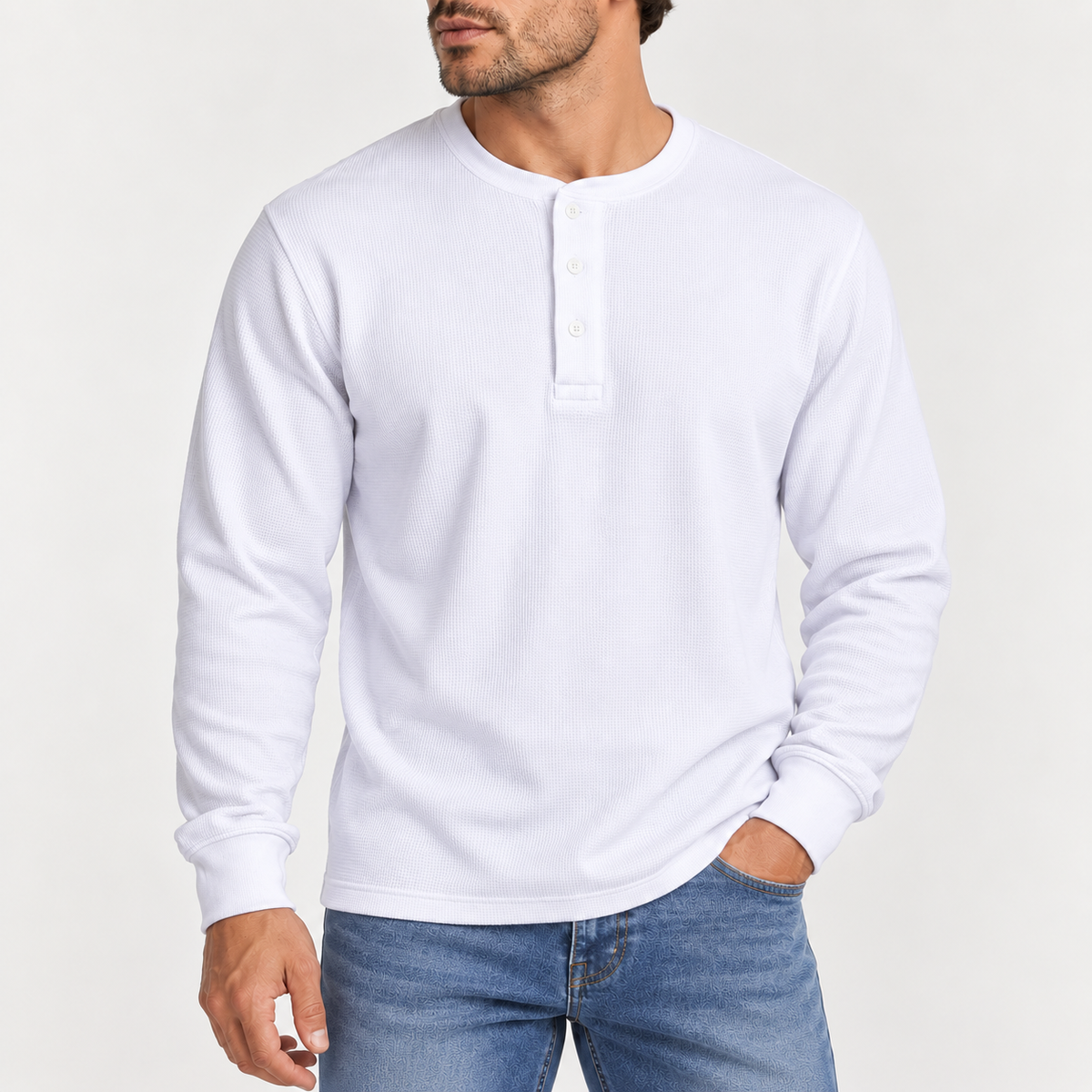 Acantive Waffle-Knit Henley