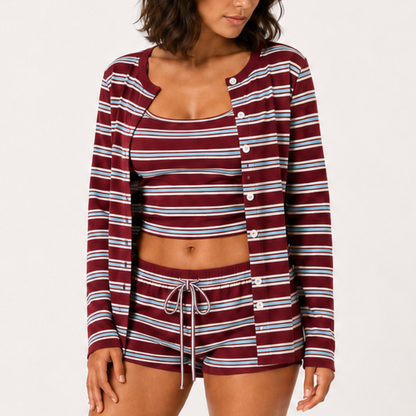 Striped Cardigan Set