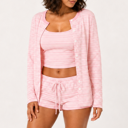 Striped Cardigan Set